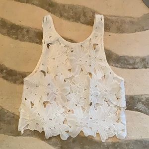 White floral crop top